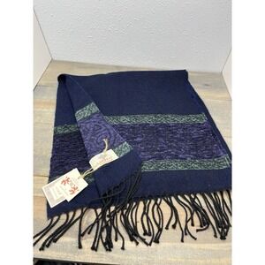 Calzeat Celtic Collection 70"x15" Fringe Winter Warm Woven Scarf Neck Wrap blue